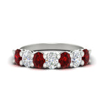 Load image into Gallery viewer, 1.50-carat-seven-stone-oval-ruby-anniversary-band-in-white-gold-fdwb8008ovgrudrsleep-1.50ct-nl-wg