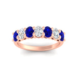Load image into Gallery viewer, 1.50-carat-seven-stone-oval-sapphire-anniversary-band-in-rose-gold-fdwb8008ovgsablangle5-1.50ct-nl-rg