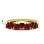 Load image into Gallery viewer, 1.50-carat-stunning-heart-shape-ruby-wedding-band-in-yellow-gold-FD9600HTBGRUDR-1.50_20CT-NL-YG-HW