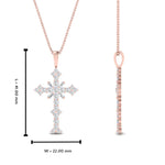 Load image into Gallery viewer, 1.50-carat-womens-diamond-cross-pendant-necklace-in-rose-gold-FDPD10867ANGLE2-NL-RG_20HW