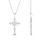 Load image into Gallery viewer, 1.50-carat-womens-diamond-cross-pendant-necklace-in-white-gold-FDPD10867ANGLE2-NL-WG