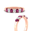 Load image into Gallery viewer, 1.50-ct-oval-7-stone-pink-sapphire-classic-wedding-ring-in-rose-gold-fd10255ovgsadrpiangle3-1.50ct-nl-rg.jpg?v=1770804183