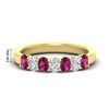 Load image into Gallery viewer, 1.50-ct-oval-7-stone-pink-sapphire-classic-wedding-ring-in-yellow-gold-fd10255ovgsadrpisleep-1.50ct-nl-yg-hw.jpg?v=1770804183