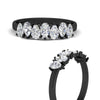 Load image into Gallery viewer, 1.50-ct-teardrop-seven-diamond-wedding-band-for-women-in-black-gold-fdwb8008peangle3-1.50ct-nl-bg.jpg