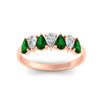 Load image into Gallery viewer, 1.50-ct-teardrop-seven-emerald-wedding-band-for-women-in-rose-gold-fdwb8008pegemgrangle5-1.50ct-nl-rg.jpg