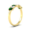 Load image into Gallery viewer, 1.50-ct-teardrop-seven-emerald-wedding-band-for-women-in-yellow-gold-fdwb8008pegemgrangle2-1.50ct-nl-yg.jpg