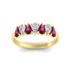 Load image into Gallery viewer, 1.50-ct-teardrop-seven-pink-sapphire-wedding-band-for-women-in-yellow-gold-fdwb8008pegsadrpiangle5-1.50ct-nl-yg.jpg