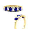 Load image into Gallery viewer, 1.50-ct-teardrop-seven-sapphire-wedding-band-for-women-in-yellow-gold-fdwb8008pegsablangle3-1.50ct-nl-yg.jpg