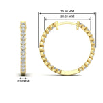 Load image into Gallery viewer, U Prong Diamond Hoop Earring