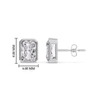 Load image into Gallery viewer, Minimalist Radiant Diamond Bezel Studs