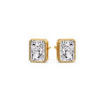 Load image into Gallery viewer, Minimalist Radiant Diamond Bezel Studs