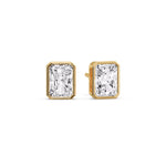 Load image into Gallery viewer, Minimalist Radiant Diamond Bezel Studs