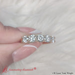 Load image into Gallery viewer, 1.50+Carat+Round+Cut+Five+Stone+Diamond+Band+In+14k+Yellow+Gold-FDENS141B-1.50+CT-4