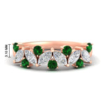 Load image into Gallery viewer, 1.85-ct-vintage-emerald-wedding-bands-for-women-in-rose-gold-FDWB2308GEMGR-1.85CT-NL-RG