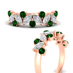Load image into Gallery viewer, 1.85-ct-vintage-emerald-wedding-bands-for-women-in-rose-gold-FDWB2308GEMGR-1.85CT-NL-RG