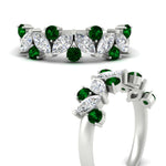 Load image into Gallery viewer, 1.85-ct-vintage-emerald-wedding-bands-for-women-in-white-gold-FDWB2308GEMGR-1.85CT-NL-WG