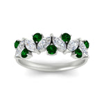 Load image into Gallery viewer, 1.85-ct-vintage-emerald-wedding-bands-for-women-in-white-gold-FDWB2308GEMGR-1.85CT-NL-WG