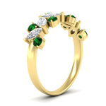 Load image into Gallery viewer, 1.85-ct-vintage-emerald-wedding-bands-for-women-in-yellow-gold-FDWB2308GEMGR-1.85CT-NL-YG