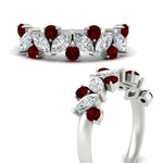 Load image into Gallery viewer, 1.85-ct-vintage-ruby-wedding-bands-for-women-in-white-gold-FDWB2308GRUDR-1.85CT-NL-WG