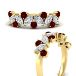 Load image into Gallery viewer, 1.85-ct-vintage-ruby-wedding-bands-for-women-in-yellow-gold-FDWB2308GRUDR-1.85CT-NL-YG