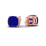 Load image into Gallery viewer, 10-carat-cushion-cut-sapphire-basket-stud-earring-in-rose-gold-fdear10411cugsablangle4-10.00ct-nl-rg.jpg