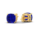 Load image into Gallery viewer, 10-carat-cushion-cut-sapphire-basket-stud-earring-in-yellow-gold-fdear10411cugsablangle4-10.00ct-nl-yg.jpg