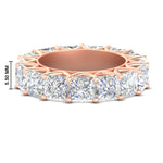 Load image into Gallery viewer, 10-carat-princess-cut-diamond-eternity-wedding-band-in-rose-gold-FD10247PRB-10.00CT-NL-RG-HW