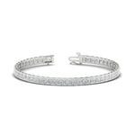 Load image into Gallery viewer, Princess Cut Half Bezel Tennis Bracelet