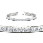 Load image into Gallery viewer, Princess Cut Half Bezel Tennis Bracelet