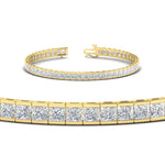 Load image into Gallery viewer, Princess Cut Half Bezel Tennis Bracelet