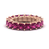 Load image into Gallery viewer, 10-carat-princess-cut-pink-sapphire-eternity-ring-band-in-rose-gold-FD10203PRBGSADRPI-10.00CT-NL-RG.jpg