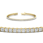 Load image into Gallery viewer, 10-ct-princess-cut-diamond-tennis-bracelet-in-yellow-gold-FDBRC10450PRANGLE2-10.00CT-NL-YG_c37f7b99-b03b-4d48-97a9-ac6381f8ff6c