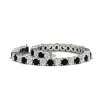 Load image into Gallery viewer, 10-ct.-diamond-tennis-bracelet-with-black-diamond-in-white-gold-FDBRC8635ROGBLACKANGLE4-10.00_20CT-NL-WG