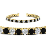 Load image into Gallery viewer, 10-ct.-diamond-tennis-bracelet-with-black-diamond-in-yellow-gold-FDBRC8635ROGBLACKANGLE2-10.00_20CT-NL-YG