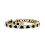 Load image into Gallery viewer, 10-ct.-diamond-tennis-bracelet-with-black-diamond-in-yellow-gold-FDBRC8635ROGBLACKANGLE4-10.00_20CT-NL-YG