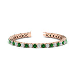 Load image into Gallery viewer, 10-ct.-diamond-tennis-bracelet-with-emerald-in-rose-gold-FDBRC8635ROGEMGR-10.00_20CT-NL-RG