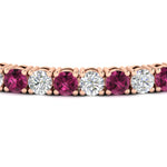 Load image into Gallery viewer, 10-ct.-diamond-tennis-bracelet-with-pink-sapphire-in-rose-gold-FDBRC8635ROGSADRPIANGLE5-10.00_20CT-NL-RG
