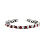 Load image into Gallery viewer, 10-ct.-diamond-tennis-bracelet-with-ruby-in-white-gold-FDBRC8635ROGRUDR-10.00_20CT-NL-WG
