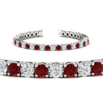 Load image into Gallery viewer, 10-ct.-diamond-tennis-bracelet-with-ruby-in-white-gold-FDBRC8635ROGRUDRANGLE2-10.00_20CT-NL-WG