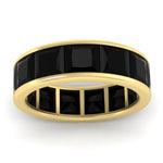 Load image into Gallery viewer, 10-ctw-channel-set-princess-cut-black-diamond-eternity-ring-in-yellow-gold-FDEWB160PRGBLACKANGLE5-10.00CT-NL-YG.jpg?v=1766128429