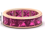 Load image into Gallery viewer, 10-ctw-channel-set-princess-cut-pink-sapphire-eternity-ring-in-rose-gold-FDEWB160PRGSADRPI-10.00CT-NL-RG-HW.jpg?v=1766128429