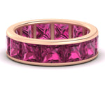 Load image into Gallery viewer, 10-ctw-channel-set-princess-cut-pink-sapphire-eternity-ring-in-rose-gold-FDEWB160PRGSADRPI-10.00CT-NL-RG.jpg?v=1766128429