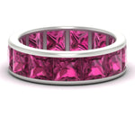 Load image into Gallery viewer, 10-ctw-channel-set-princess-cut-pink-sapphire-eternity-ring-in-white-gold-FDEWB160PRGSADRPI-10.00CT-NL-WG.jpg?v=1766128429