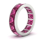 Load image into Gallery viewer, 10-ctw-channel-set-princess-cut-pink-sapphire-eternity-ring-in-white-gold-FDEWB160PRGSADRPIANGLE2-10.00CT-NL-WG.jpg?v=1766128429