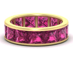 Load image into Gallery viewer, 10-ctw-channel-set-princess-cut-pink-sapphire-eternity-ring-in-yellow-gold-FDEWB160PRGSADRPI-10.00CT-NL-YG.jpg?v=1766128429