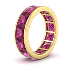 Load image into Gallery viewer, 10-ctw-channel-set-princess-cut-pink-sapphire-eternity-ring-in-yellow-gold-FDEWB160PRGSADRPIANGLE2-10.00CT-NL-YG.jpg?v=1766128429
