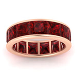 Load image into Gallery viewer, 10-ctw-channel-set-princess-cut-ruby-eternity-ring-in-rose-gold-FDEWB160PRGRUDRANGLE5-10.00CT-NL-RG.jpg?v=1766128429