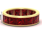 Load image into Gallery viewer, 10-ctw-channel-set-princess-cut-ruby-eternity-ring-in-yellow-gold-FDEWB160PRGRUDR-10.00CT-NL-YG-HW.jpg?v=1766128429