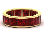 Load image into Gallery viewer, 10-ctw-channel-set-princess-cut-ruby-eternity-ring-in-yellow-gold-FDEWB160PRGRUDR-10.00CT-NL-YG.jpg?v=1766128429