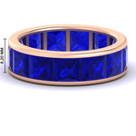 Load image into Gallery viewer, 10-ctw-channel-set-princess-cut-sapphire-eternity-ring-in-rose-gold-FDEWB160PRGSABL-10.00CT-NL-RG-HW.jpg?v=1766128429